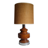 Lampe de table vintage en céramique émaillée et métal chromé – années 1970