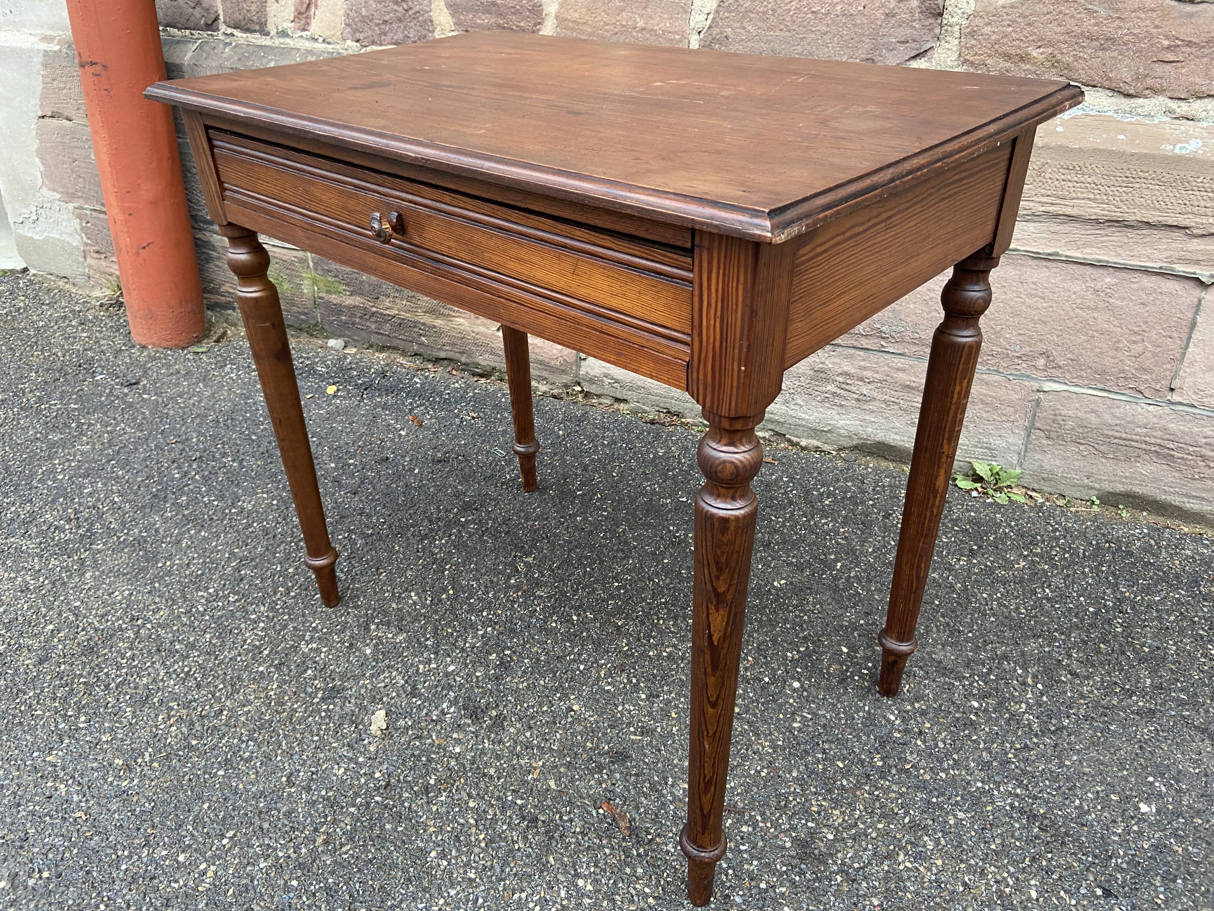 Small desk table in vintage pitchpin