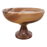 Vintage Onyx Marble Bowl On Foot 80s