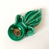 green and gold ceramic ashtray from the 60s