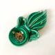 green and gold ceramic ashtray from the 60s