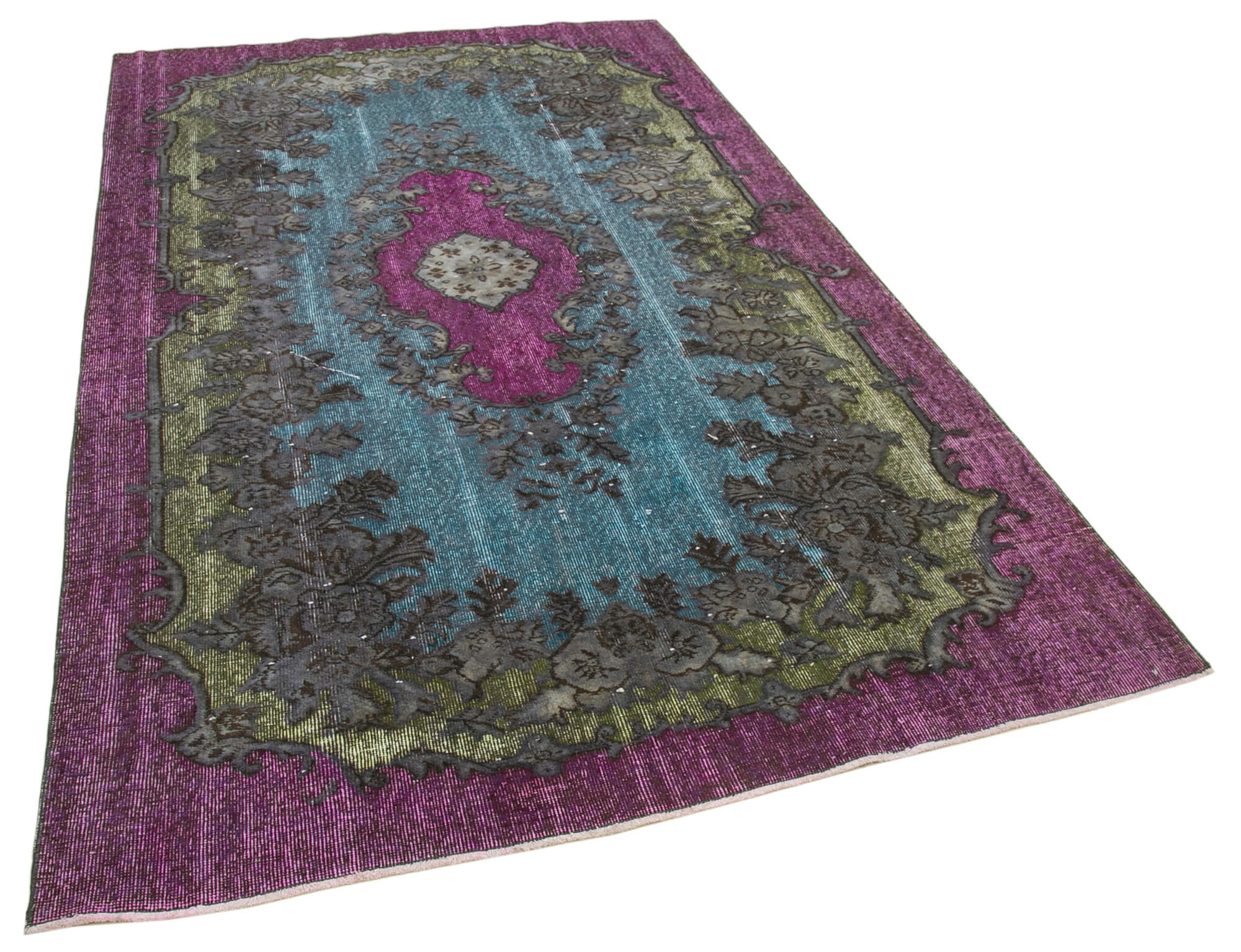 Hand-Knotted Antique Turkish 1980s 164 cm x 275 cm Purple Carpet