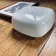 Square white opaline wall ceiling light 1960s 1970s