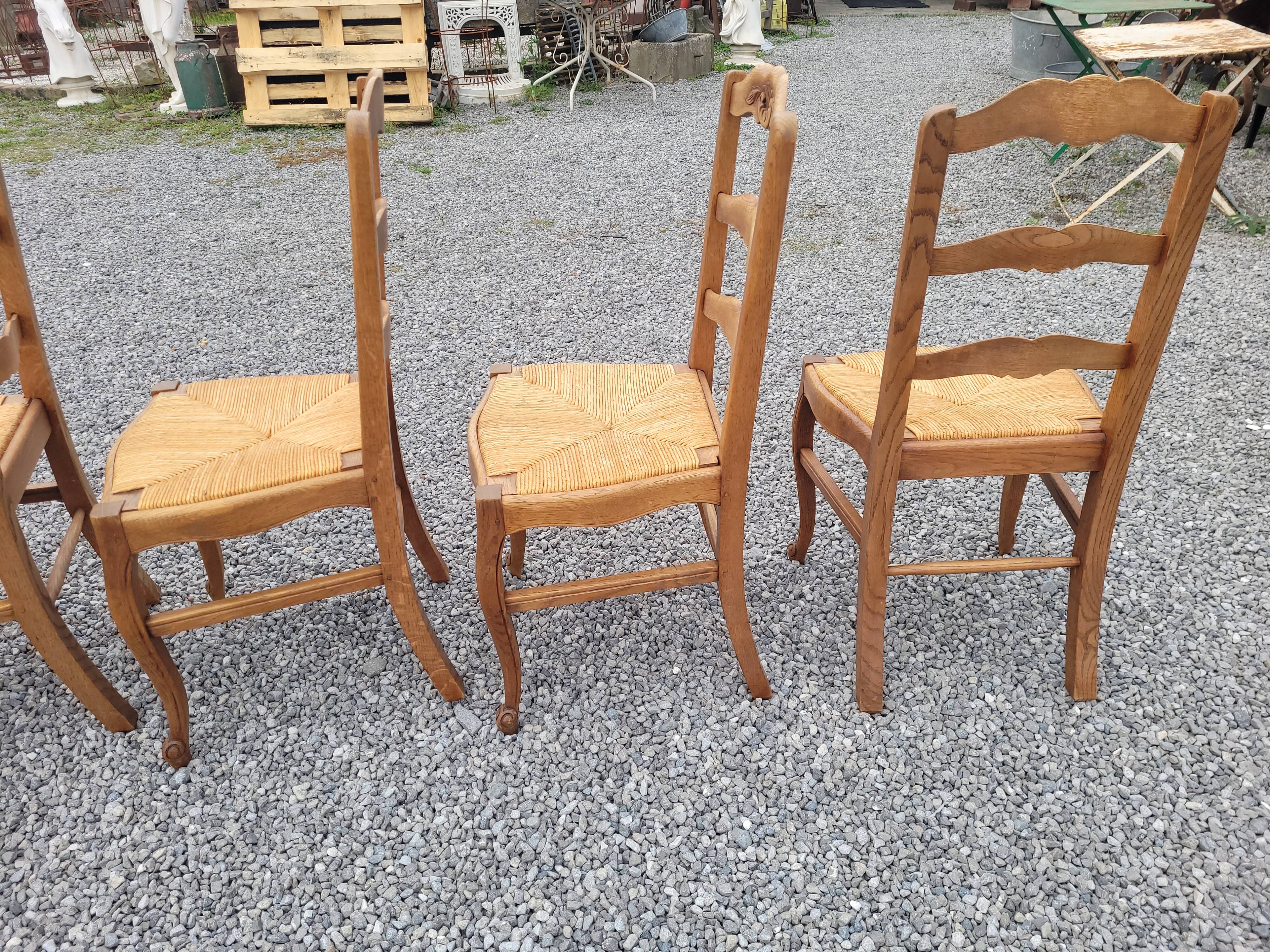 6 Louis XV style oak chairs