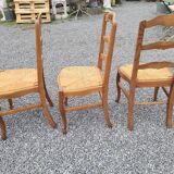 6 Louis XV style oak chairs