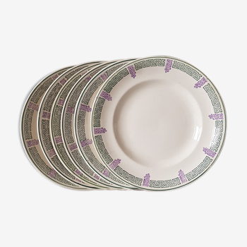 Longwy set of 6 plates flat service janina