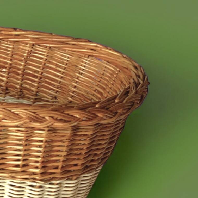 Vintage wicker and scoubidou basket