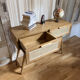 Console Taro en teck massif et cannage