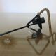 Authentic wall candle holder signed Laurids Lonborg, Denmark, metal and rattan.