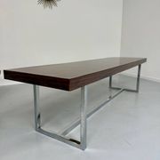 Antique and XXL Italian design coffee table from the 70s, rosewood veneer