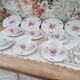 Coffee set 16 pieces porcelain bavaria white décor pink roses