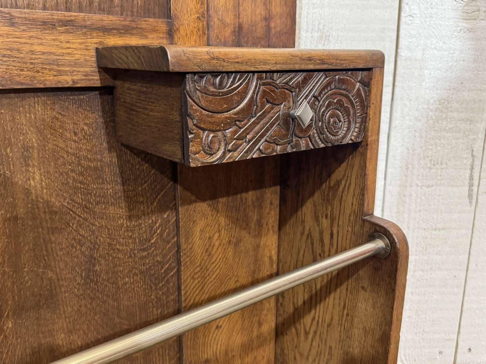 1930s Art Deco oak wardrobe