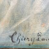 HST painting Madonna Holy Virgin late 19th century signed Chiery for restoration