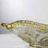 Yellow and transparent crystal presentation cup, finely worked decoration