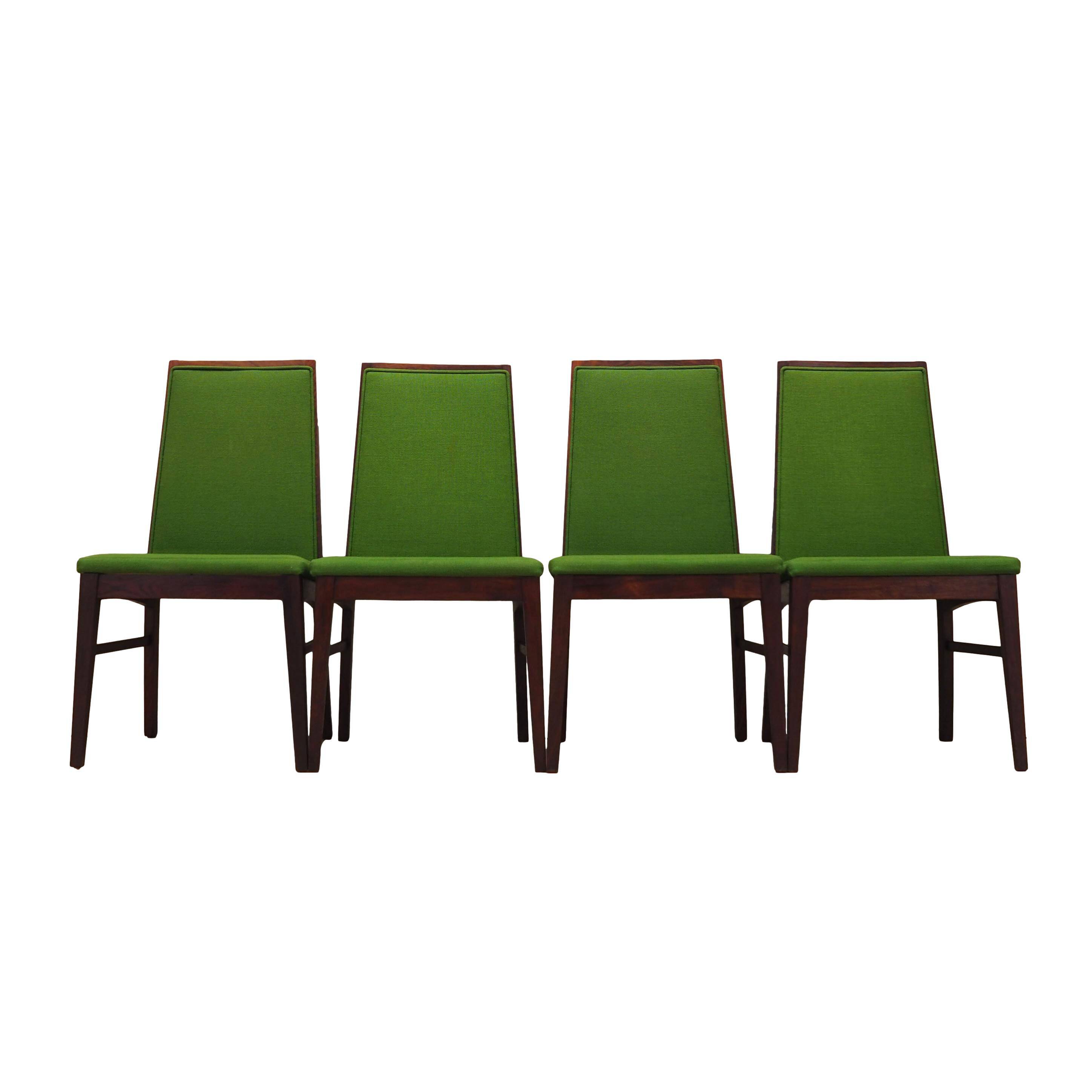 Ensemble de quatre chaises en palissandre, design danois, années 1970, éditeur : Dyrlund