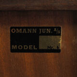 Bibliothèque en acajou, design danois, années 1970, production Omann Jun