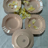 Set of 6 antique Art Deco soup plates Boch La Louvière