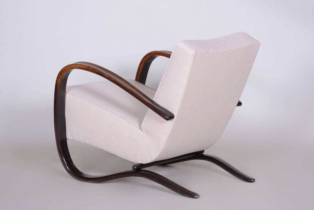 Fauteuil en hêtre Art Déco modèle H-269 attribué à Jindrich Halabala pour Up Zavody, ancienne Tchécoslovaquie, années 1930.