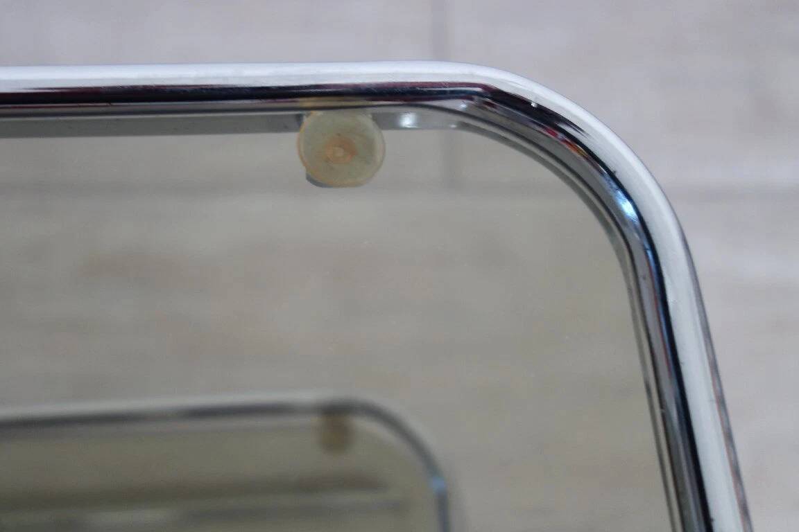 70s chrome and smoked glass side table