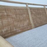 3-seater rattan and canning sofa