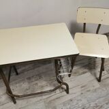 Vintage school desk and chair set, from Spain