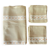 Nappe et 12 serviettes vintage - 186X148