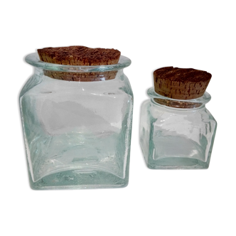 Duo of glass jars