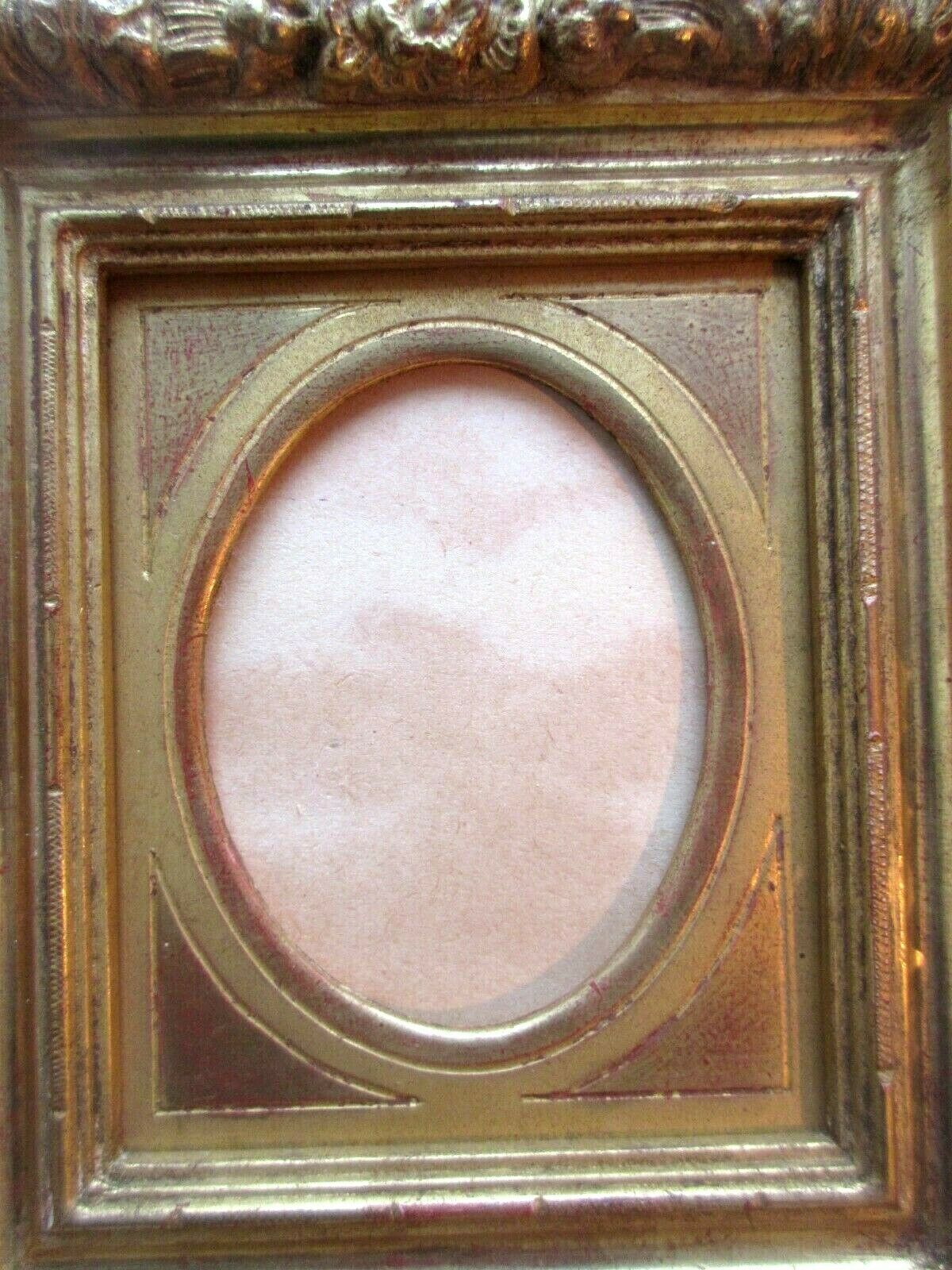 Nice old wall frame, carved wood, gilded with leaf, 17 cm x 15 cm, 4 available