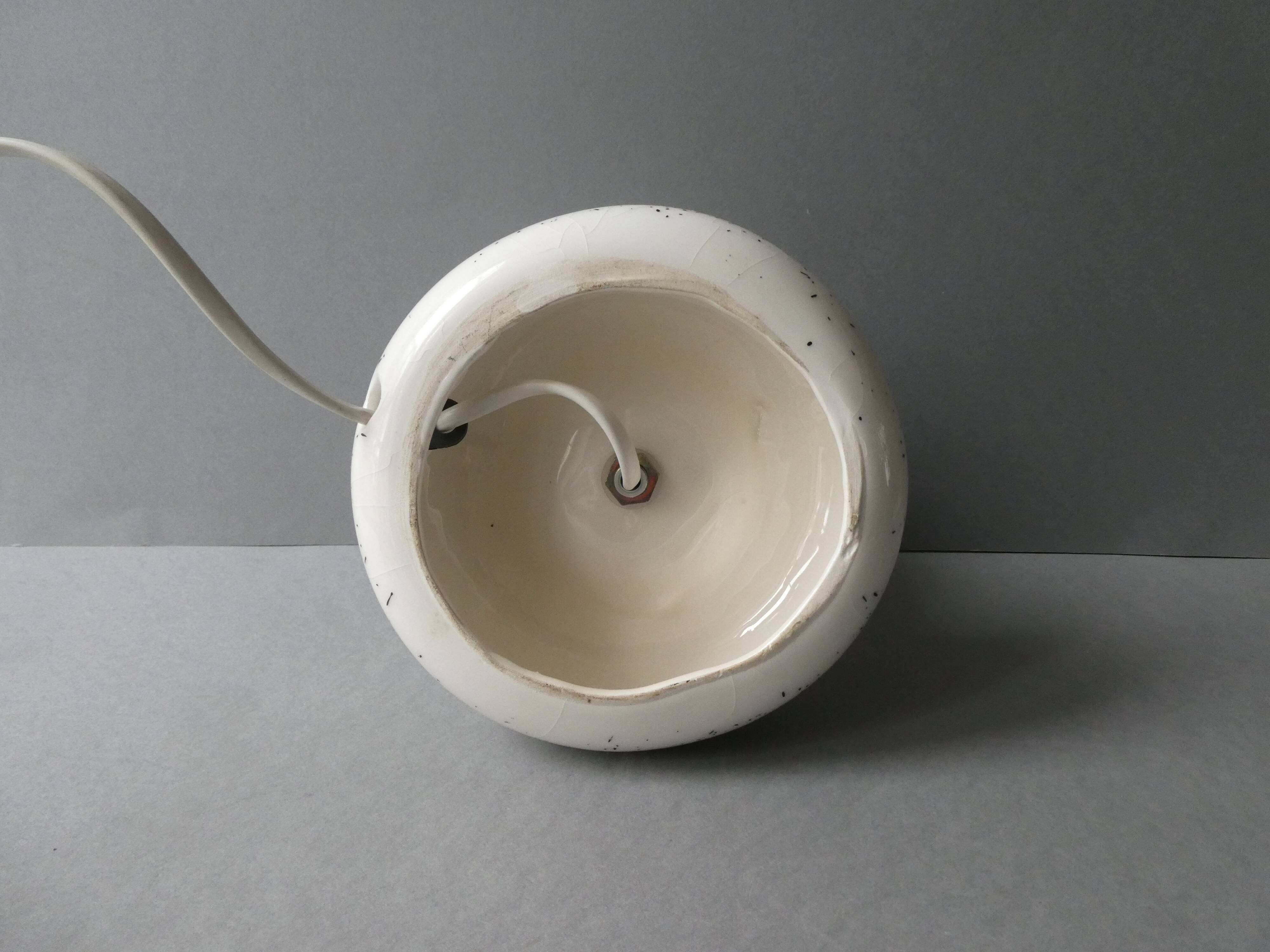 Speckled ceramic pebble lamp, 80s