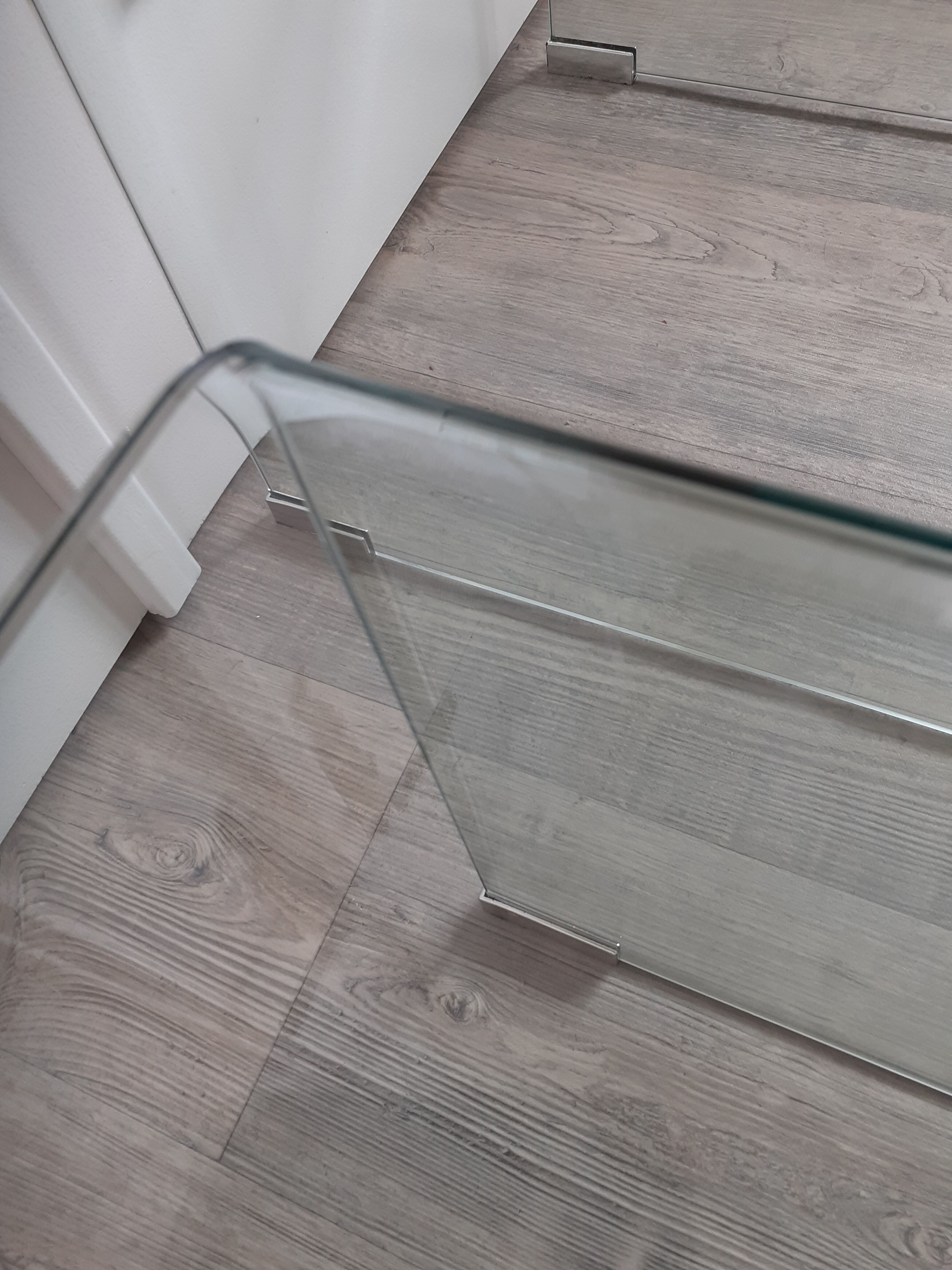 Pair of glass bedside tables or sofa tips