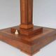 Vintage Wooden Table Lamp with Geometric Marquetry Inlay – Fabric Lampshade