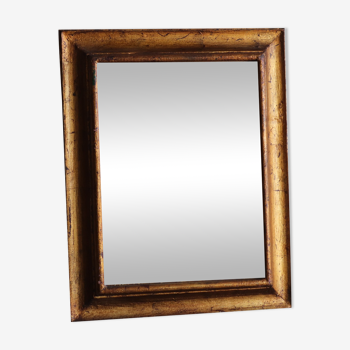 Miroir ancien en bois doré 42x52cm