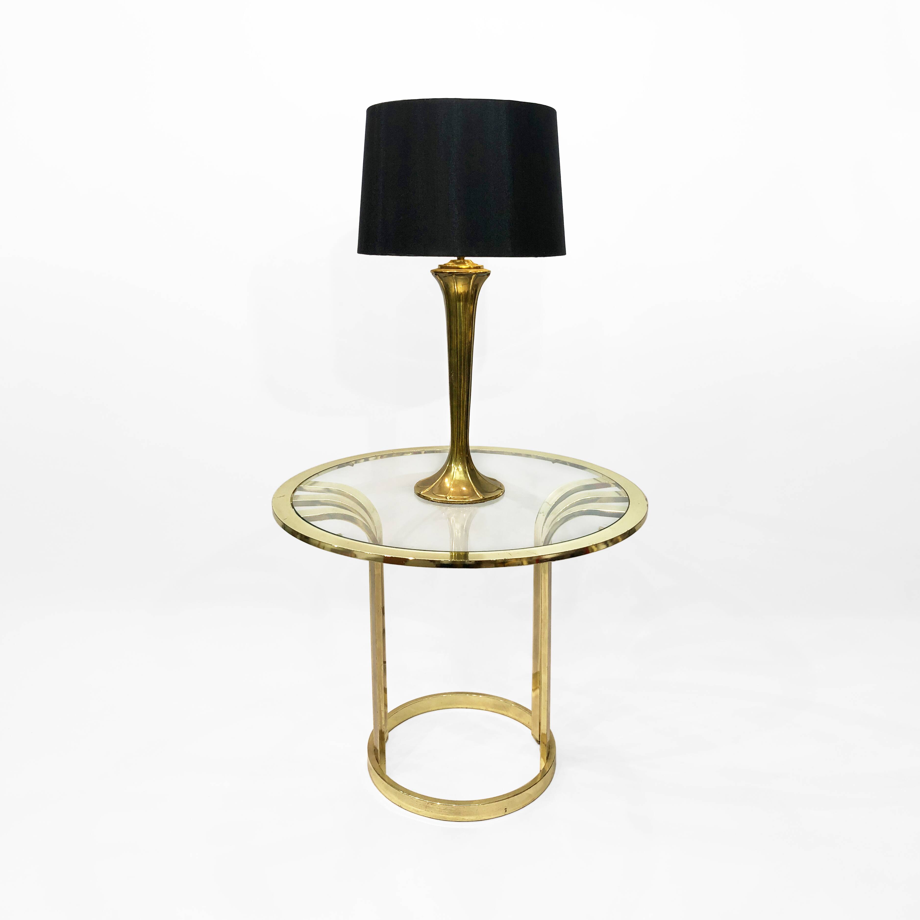 Brass Art Nouveau Style Table Lamp 1970s Glamour Chic Jugendstil Light