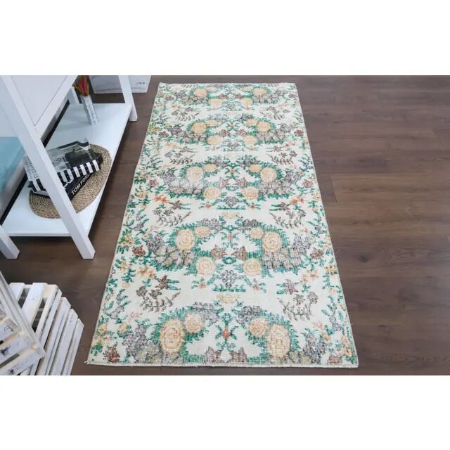 1970s Vintage Turkish Hand-Knotted Area Rug 86x177