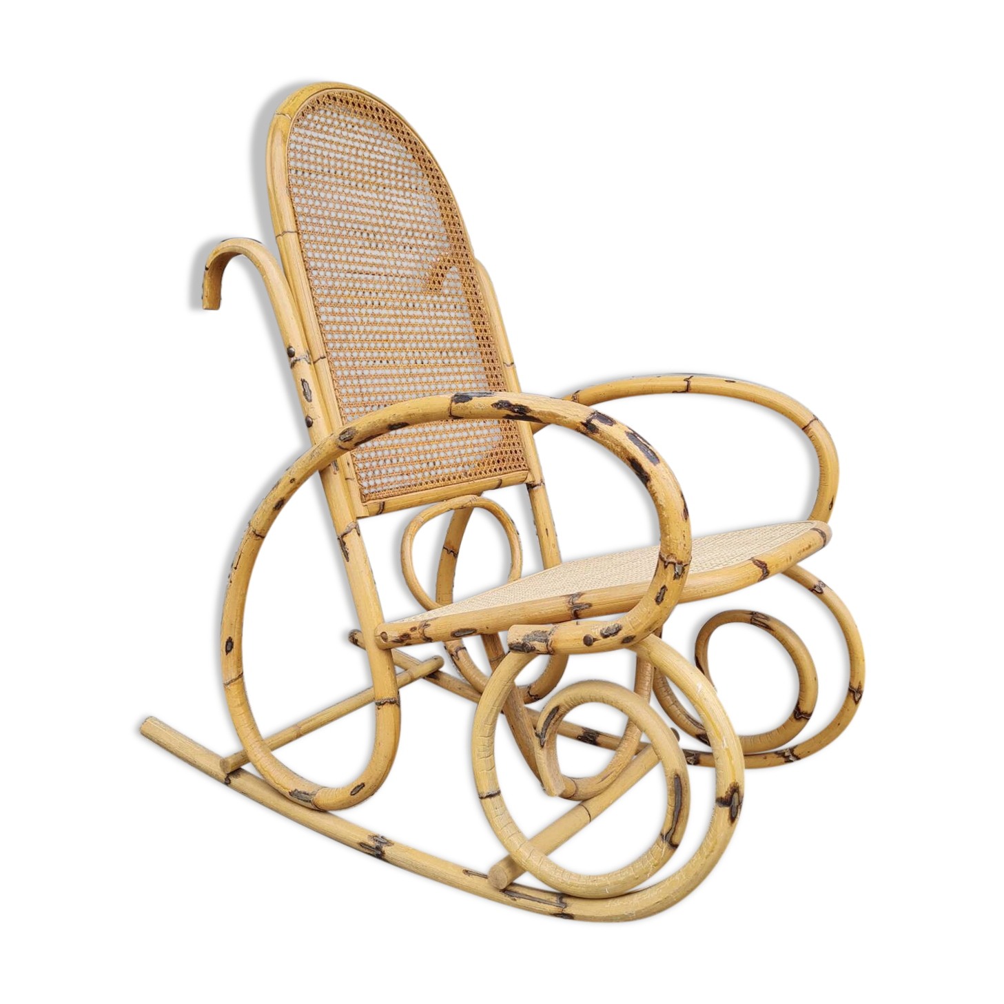 Rattan flesh rocking chair