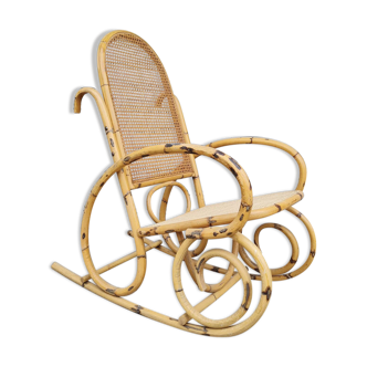 Rattan flesh rocking chair