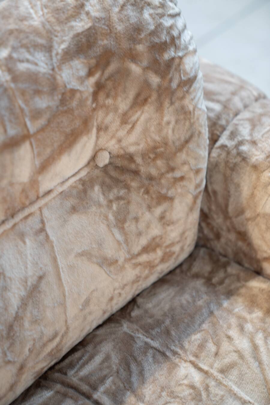 Chenille armchair with brushed aluminum profiles, 1970s