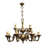 Lustre en bronze, style Mazarin, 12 feux, milieu XIXème.