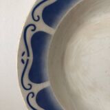 Vintage hollow dish in royal blue arabesque earthenware