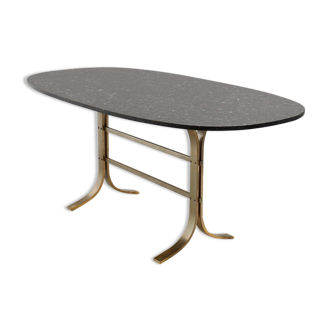 Table haute avec son plateau en labradorite