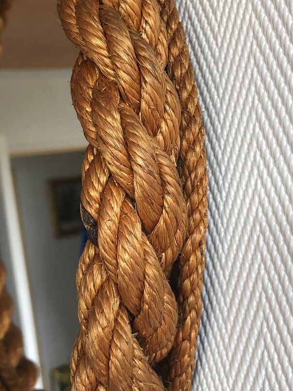 Vintage rope round mirror  32cm