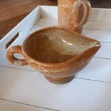 2 mugs + stoneware creamer