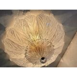 Luxury Venetian White Graniglia Leaf Murano Glass Ceiling Flush Mount