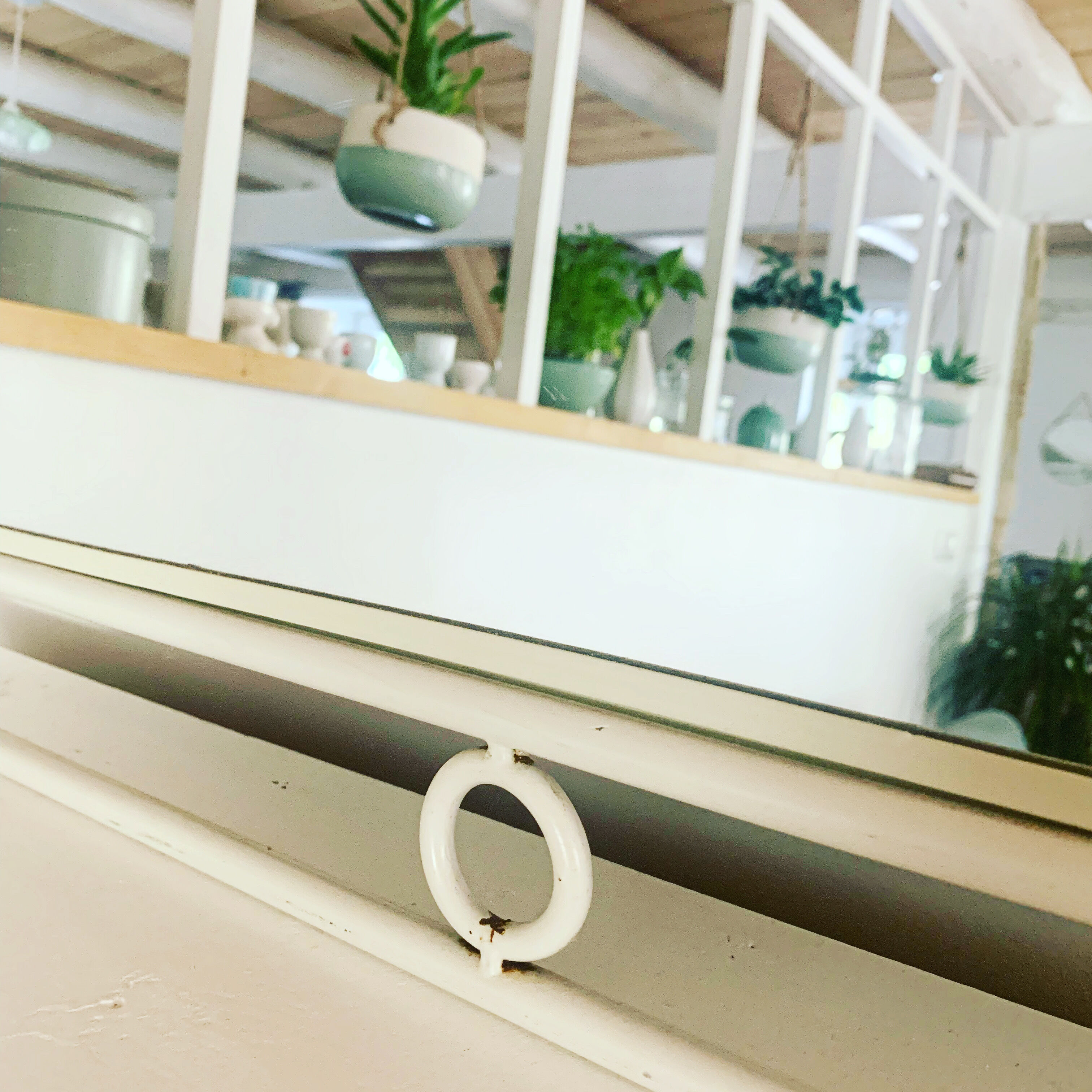 White vintage mirror