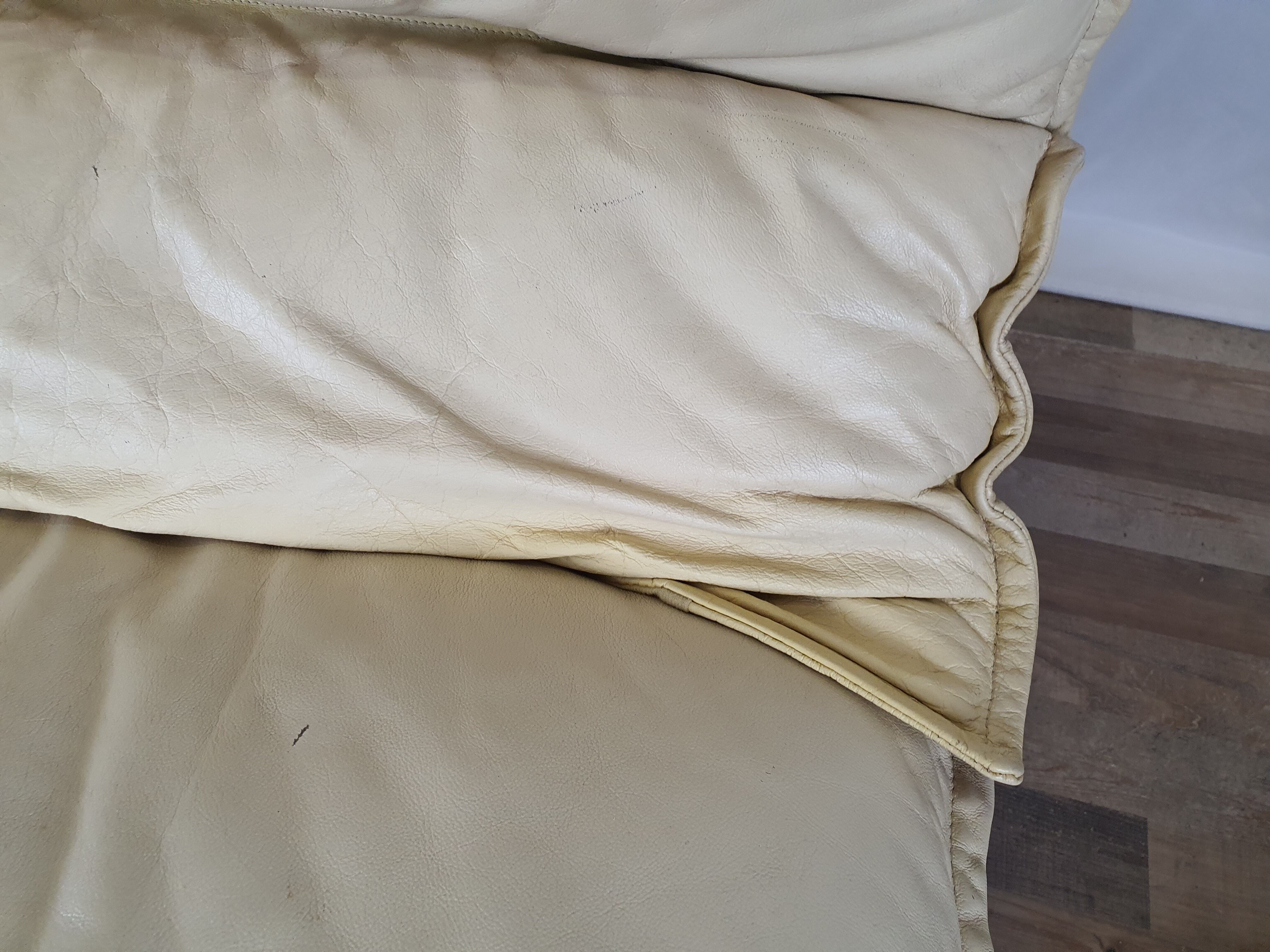 Modular sofa in leather and suede