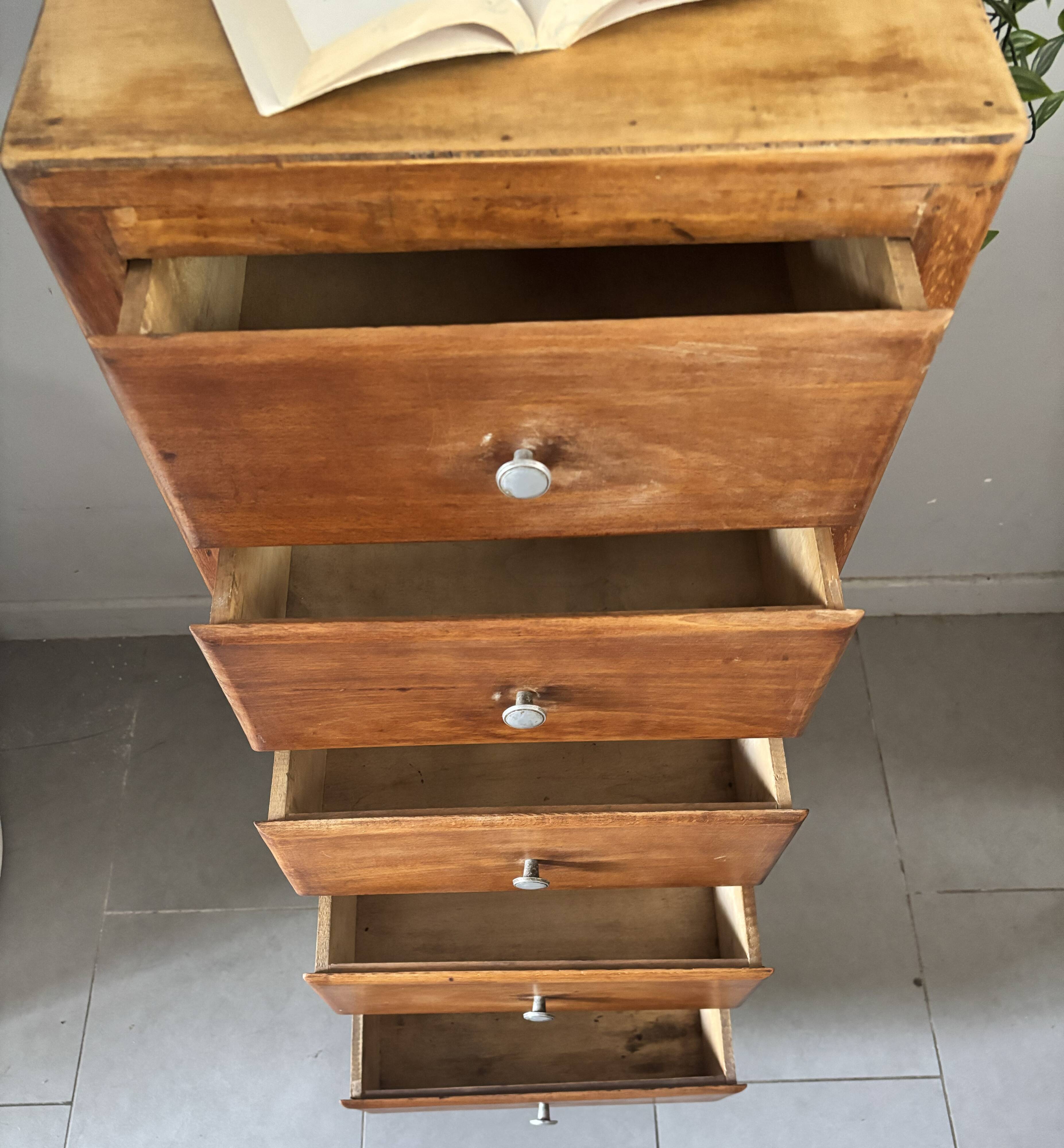 Vintage 1960s oak chest of drawers