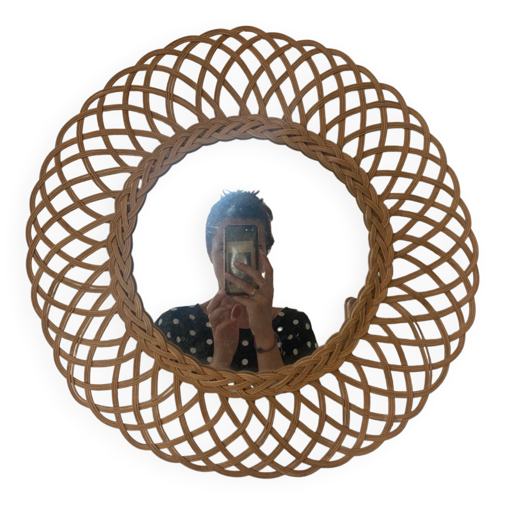 Rattan sun mirror