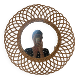 Rattan sun mirror