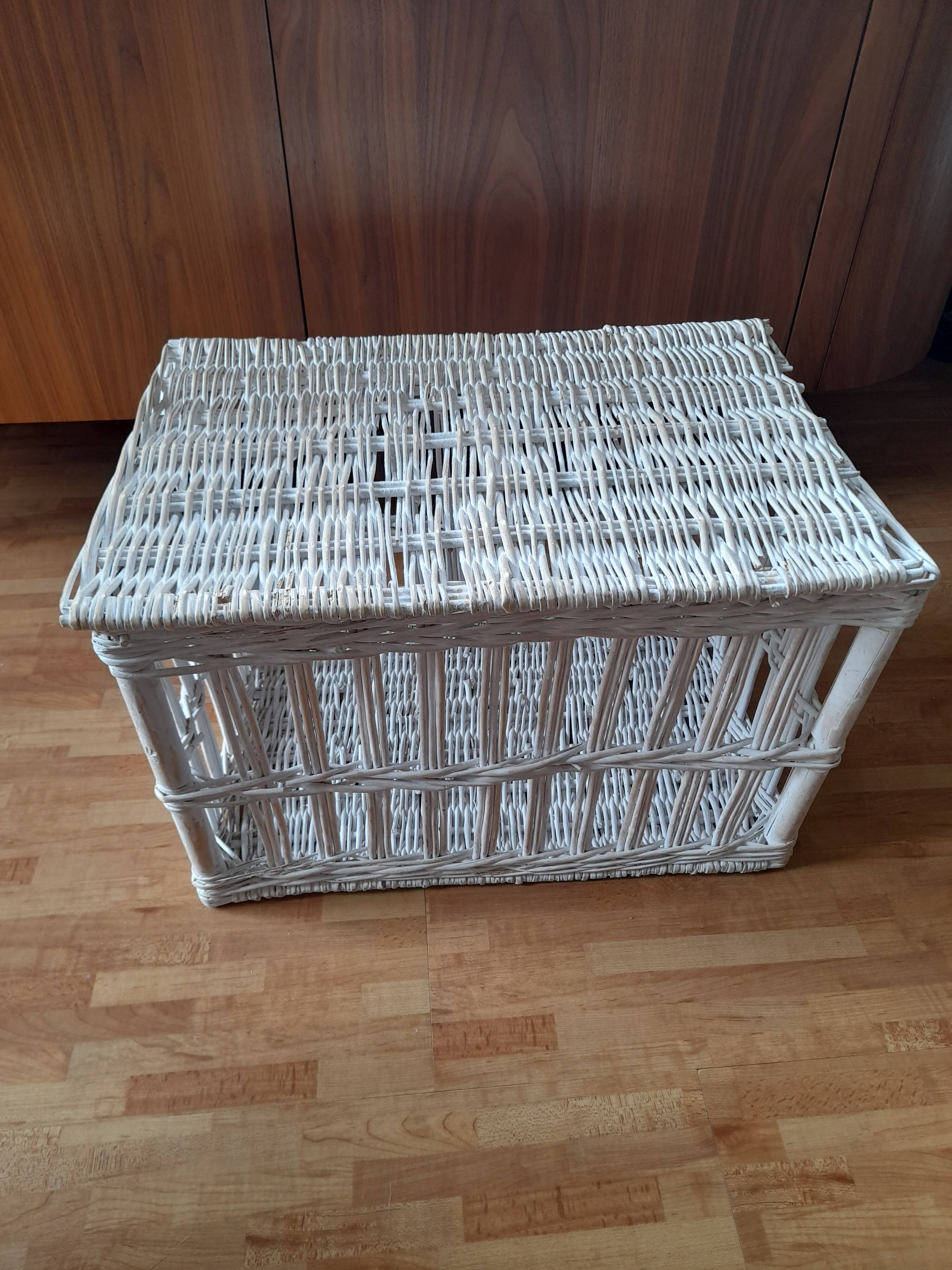 Bleached wicker trunk - toy chest