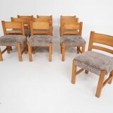 Set of 10 pinewood dining chair in the style of Ate van Apeldoorn, The Netherlands 1970's